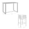 Armen Living Felicia Outdoor Patio 5-Piece Bar Table Set in Aluminum with Gray Rope and Cushions 840254333130 - alternate 7